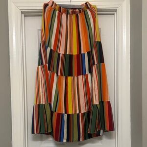 Multicolor Striped A-Line Skirt
